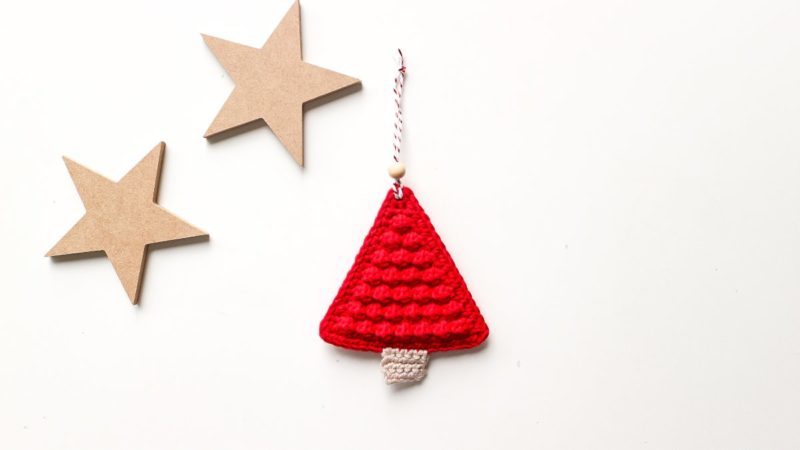 Bobble tree Christmas ornament- red