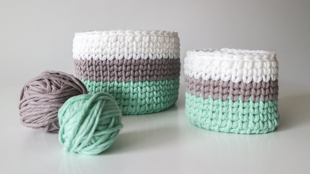 Woolster decorative baskets - mint