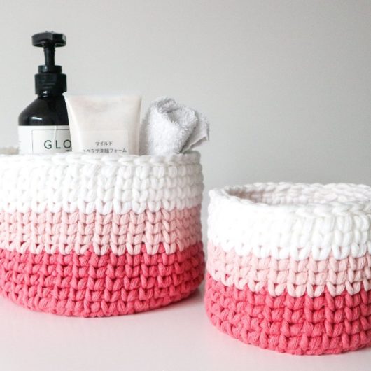 Woolster decorative baskets - pink